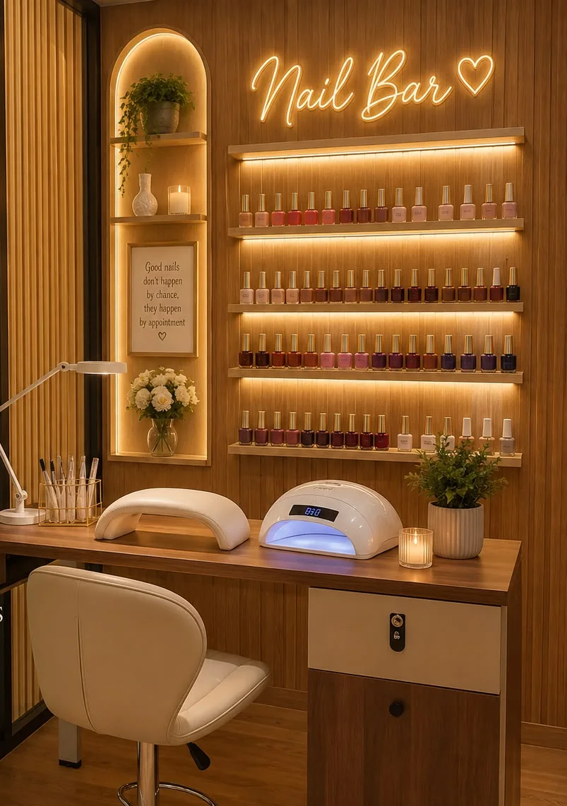The nail bar at HM Beauty Lounge