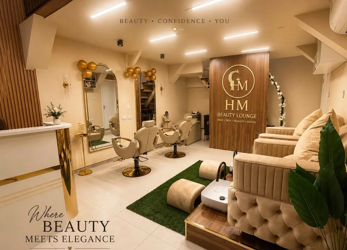 Inside the HM Beauty Lounge styling floor